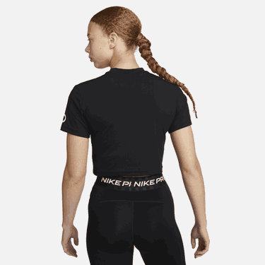 Crop Top Nike Pro Dri-FIT Cropped Graphic Top Čierna | DX0078-010, 3
