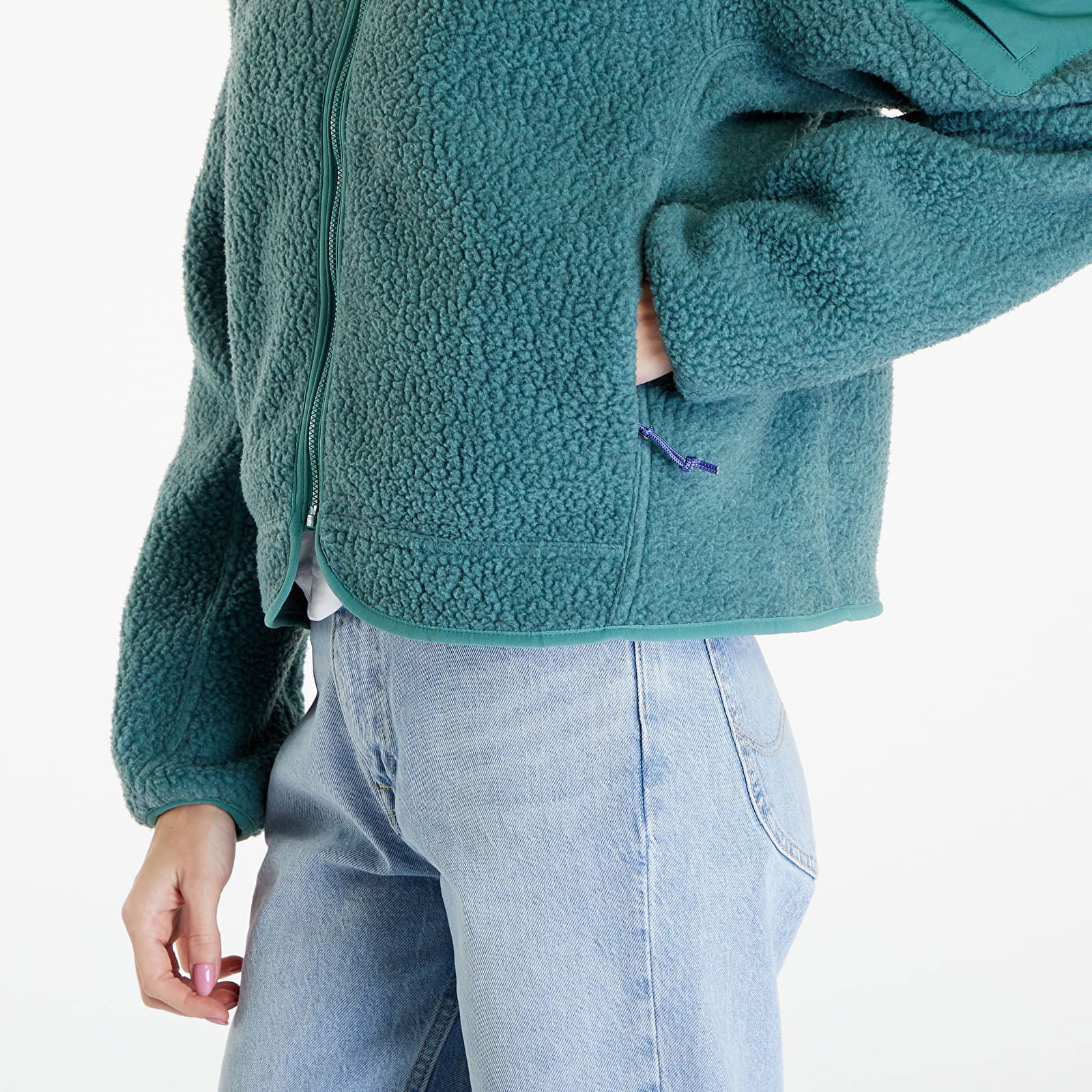 "Arctic Wolf" Polartec Oversized Fleece Full-Zip Jacket Green