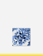 Porcelain Coaster With Blue Floral Print