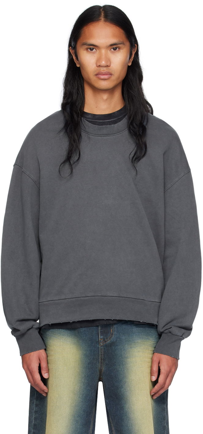 Sveter We11done We11done Wide Neck Sweatshirt Šedá | WD-TH2-24-801-U-CH, 0