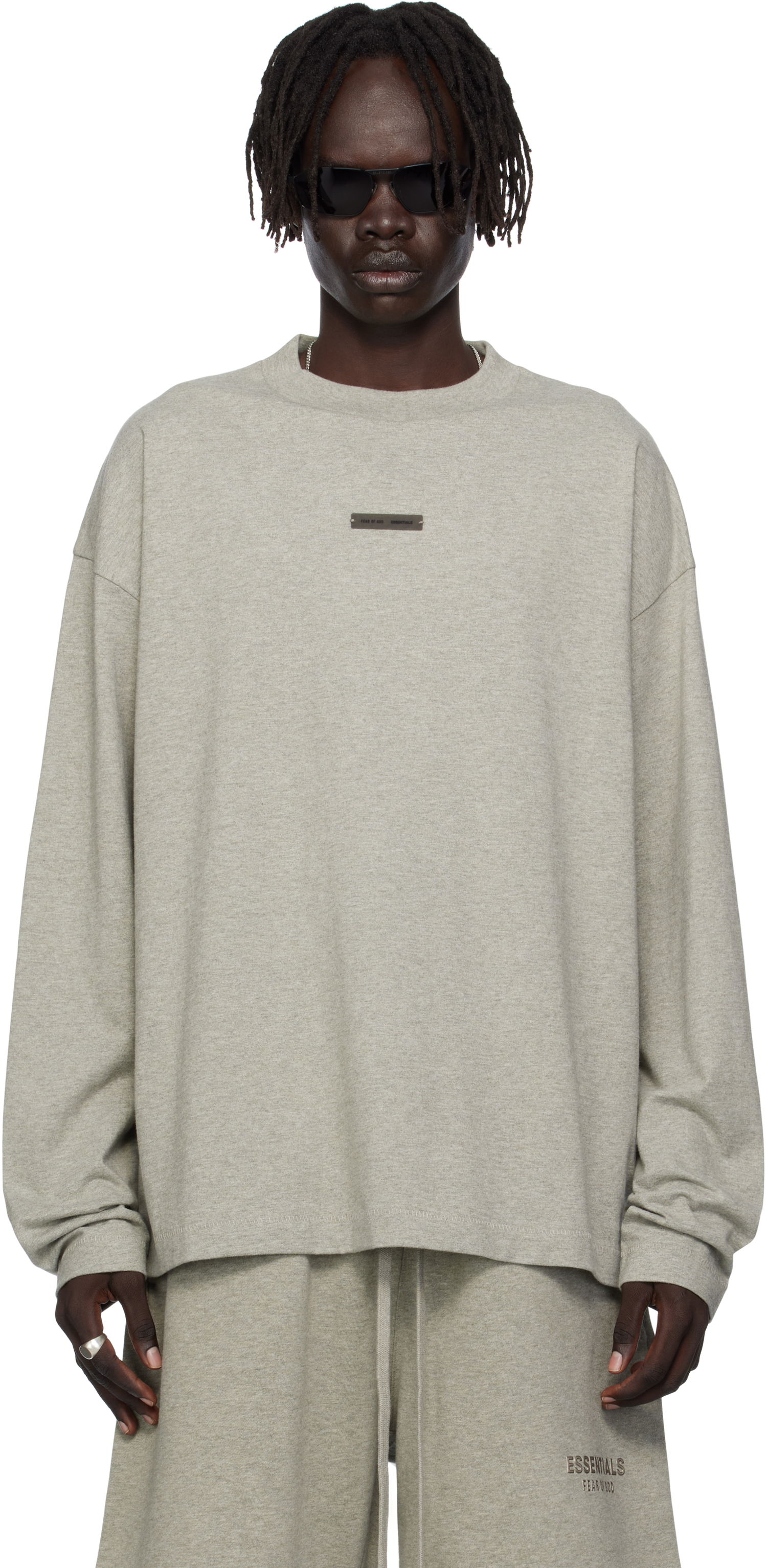 Tričko Fear of God ESSENTIALS Classic Fit Long Sleeve Tee Šedá | 125SP254205F, 0