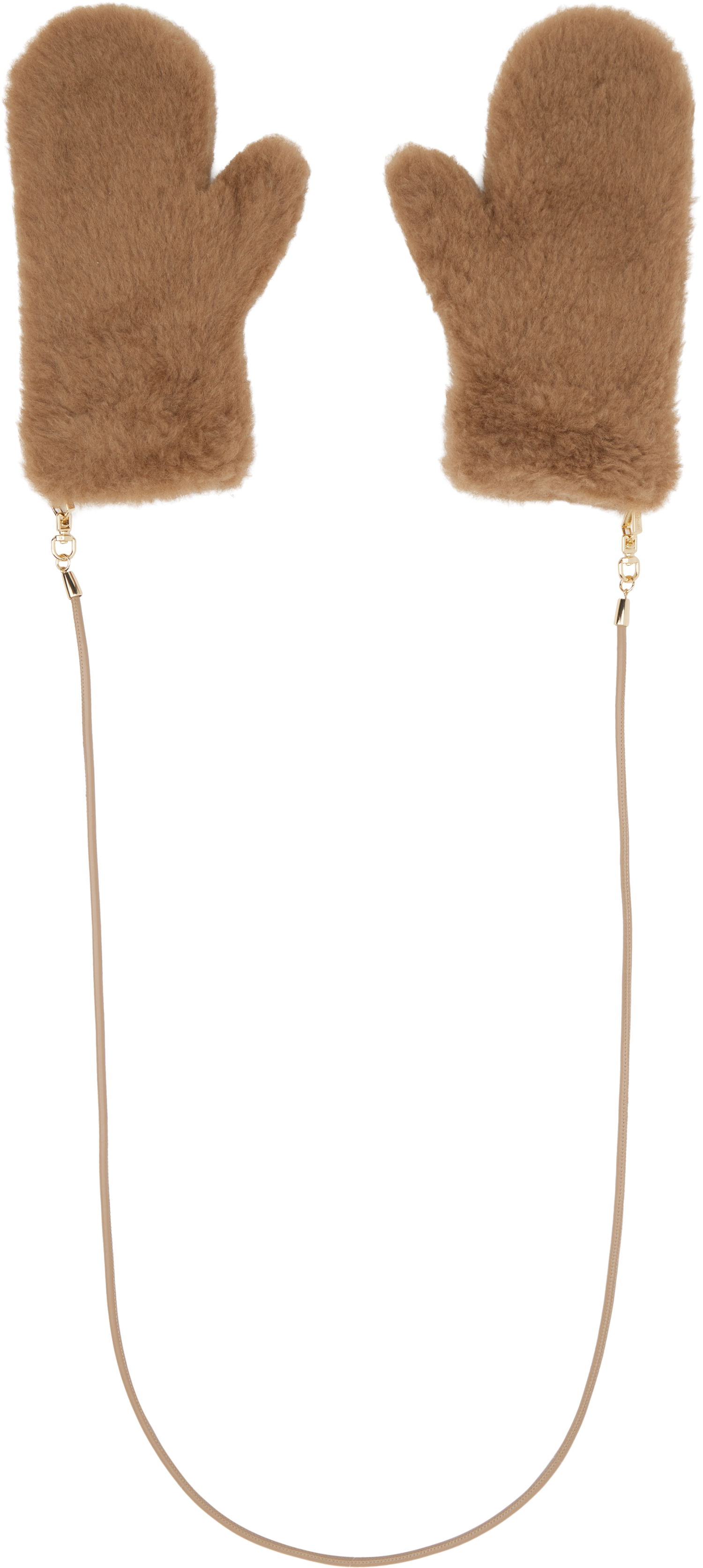 Rukavice Max Mara Max Mara Ombrat2 Faux Fur Mittens Hnedá | 2524566052600, 1