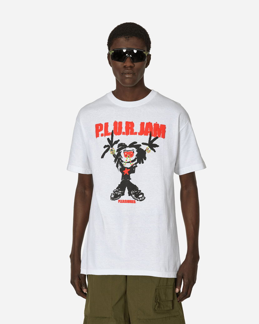 Tričko Pleasures P.L.U.R. Jam T-Shirt White Biela | 9505035 WHITE