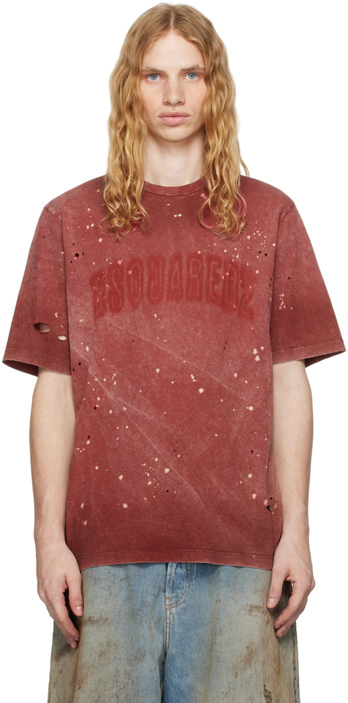 Tričko DSQUARED2 Loose-Fit T-shirt Červená | S74GD1303_S21600, 0