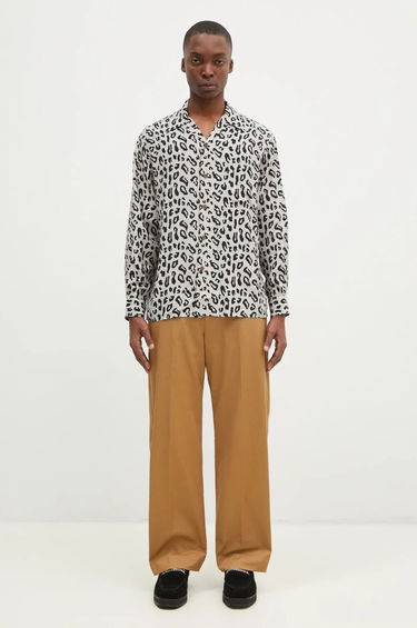 Košeľa WACKO MARIA Leopard Open Collar Shirt Šedá | 24FW-WMS-HI01, 3