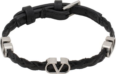 Náramok Valentino Valentino Garavani VLogo Signature Braided Calfskin Bracelet Čierna | 6Y2J0S50QGP, 0