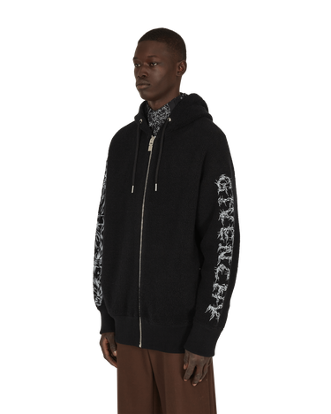 Sveter Givenchy Barbed Wire Printed Hooded Zip Sweater Čierna | BM00TM4Y7Y001 001, 2