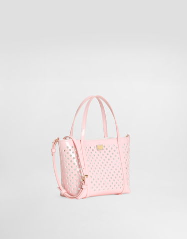 Taška cez rameno Dolce & Gabbana Dolce & Gabbana Perforated Patent Leather Shoulder Bag Ružová | EB0263AU2148B405, 1