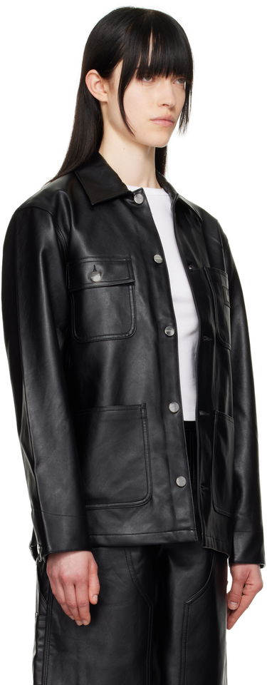 Bunda Carhartt WIP Faux Leather Chore Jacket Čierna | I034447_4, 4
