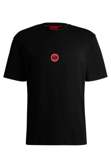 Tričko BOSS Hugo Cotton-Jersey T-Shirt with Racing Logos Čierna | 50530647, 0
