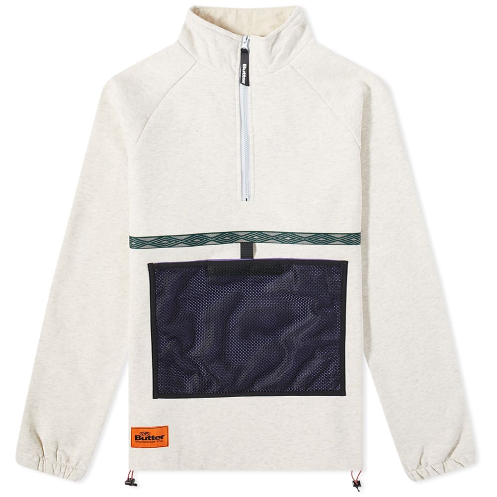 Mikina Butter Goods Mesh Fleece 1/4 Zip Sweat Biela | BGQ2220058-OTM, 0