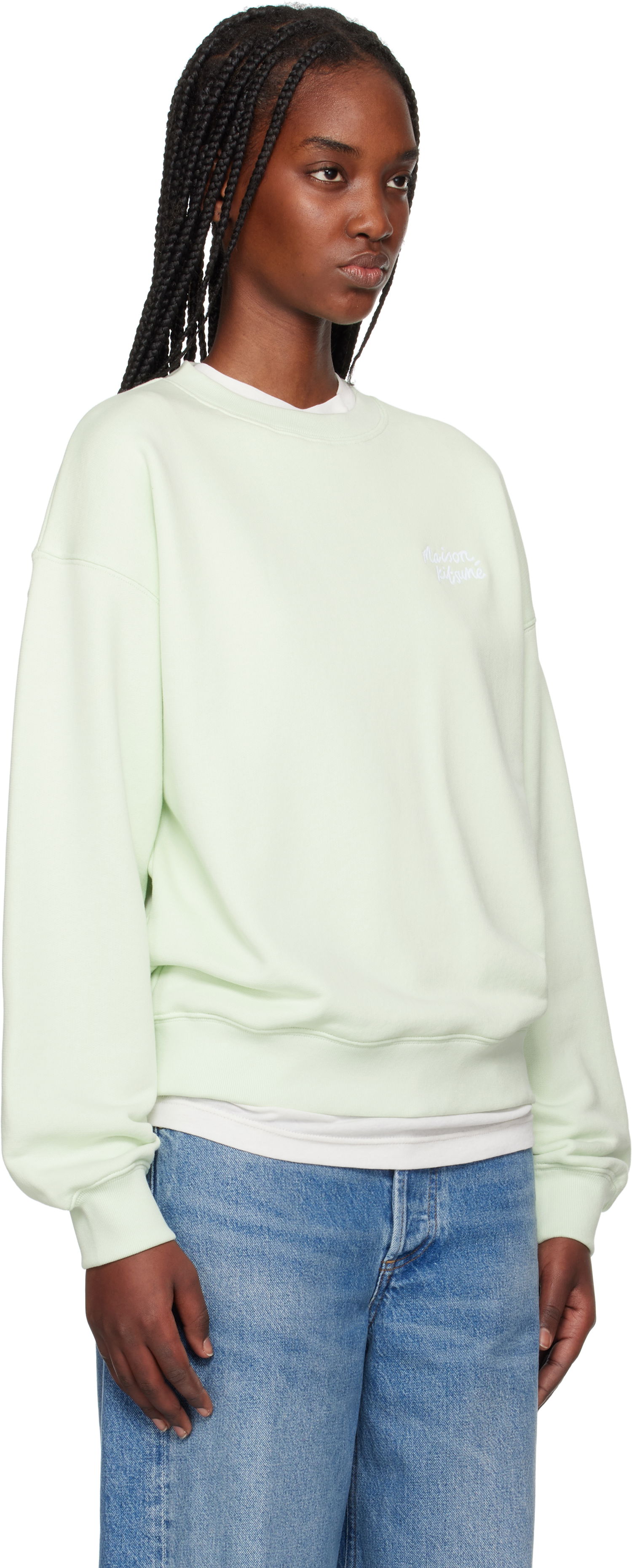 Sveter MAISON KITSUNÉ Maison Kitsuné Handwriting Comfort Sweatshirt Zelené | MW00314KM0321, 1