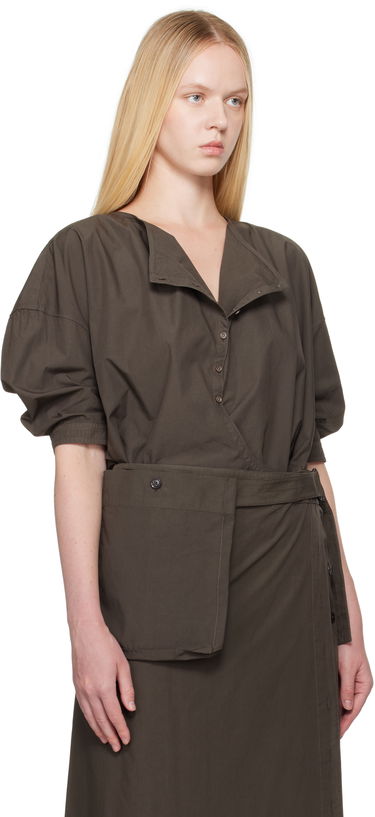 Šaty LEMAIRE Lemaire Short Sleeve Twisted Shirt Dress Zelené | SH1154 LF1356, 1