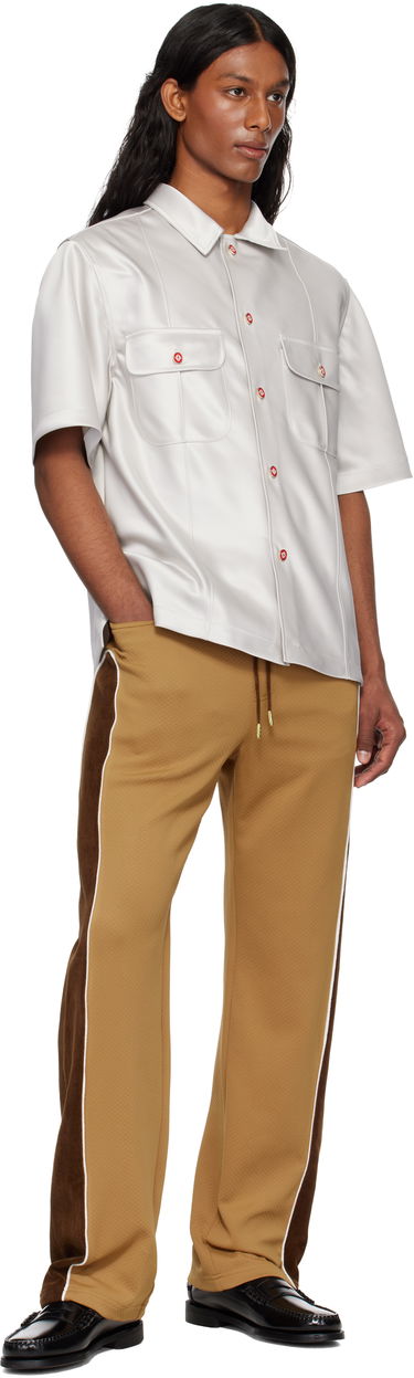 Košeľa Casablanca Casablanca Short Sleeve Satin Shirt Biela | MS25-SH-169-01, 3