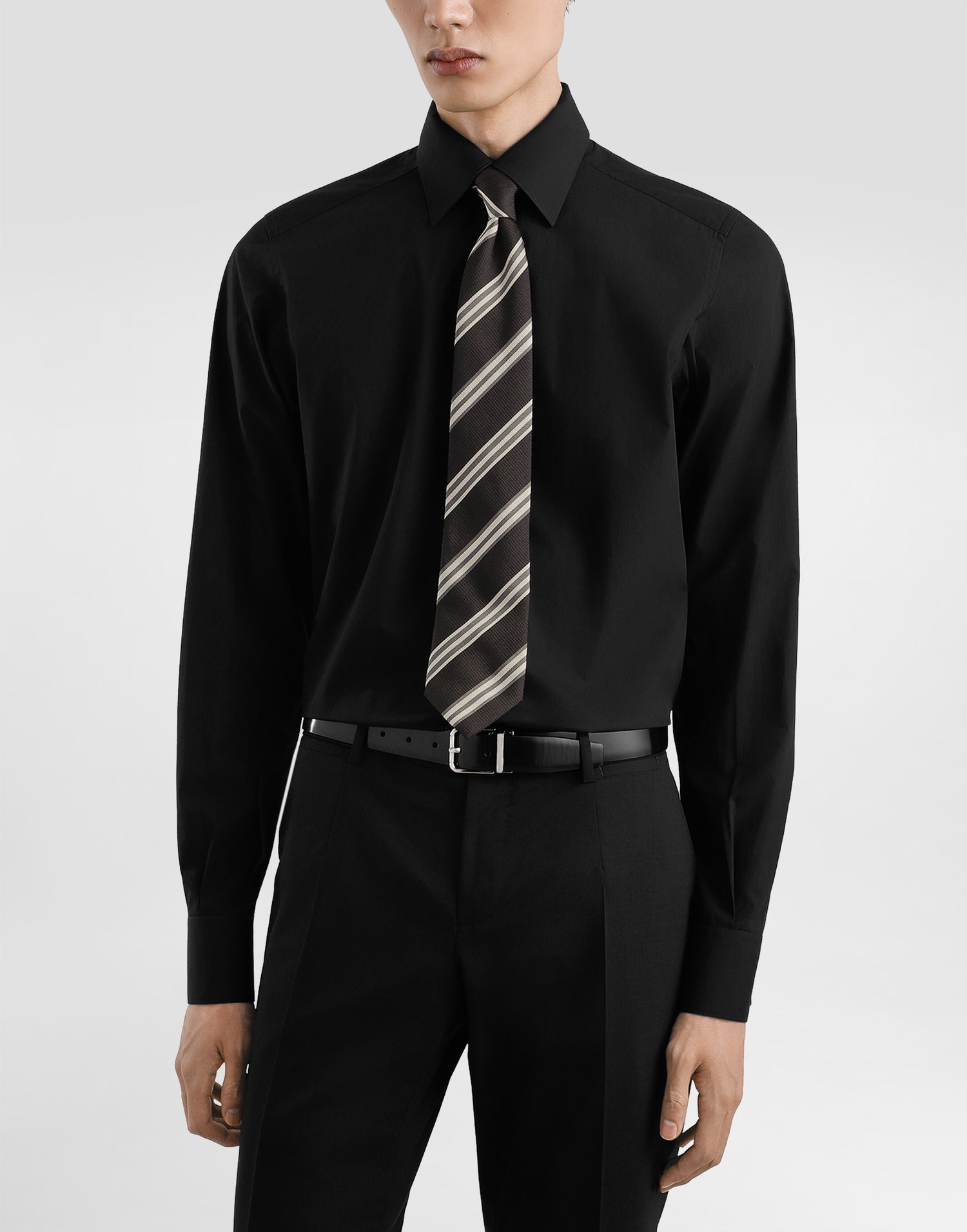 Doplnky Dolce & Gabbana Dolce & Gabbana Jacquard Tie with Stripes Čierna | GT147EG0JRYN9851, 1