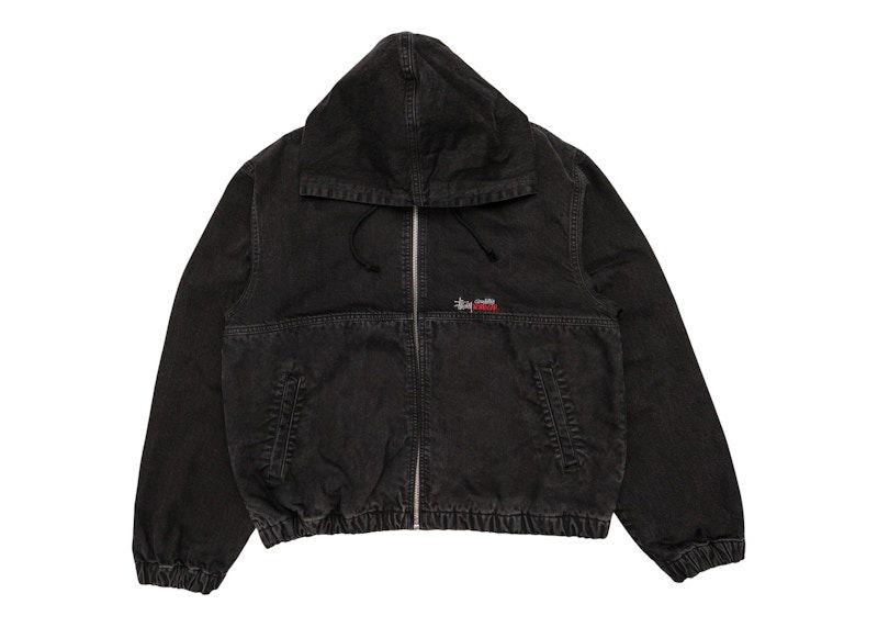 Mikina Stüssy Work Jacket With Hood Čierna | 115689_BLAC