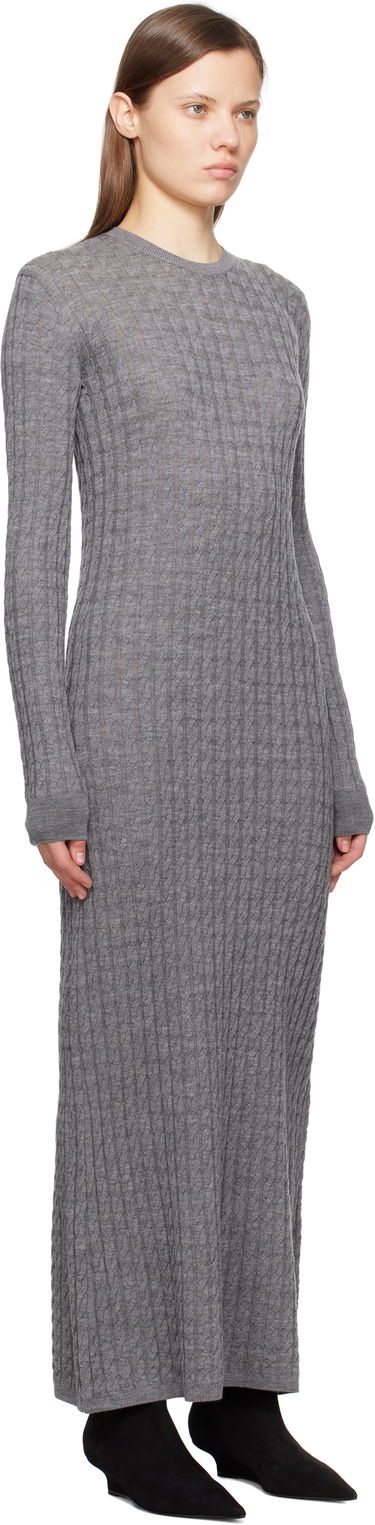 Sveter TOTEME TOTEME Cable Knit Maxi Dress Šedá | 251-WRD0142-YA0036, 1