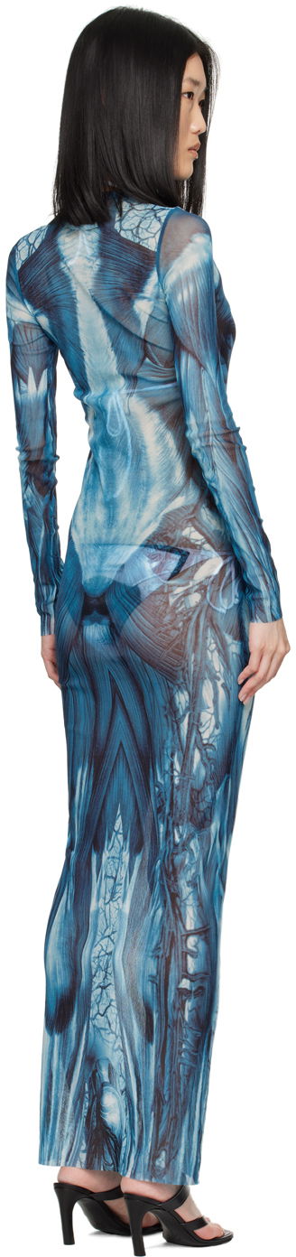 Šaty Jean Paul Gaultier 'The Écorché' Maxi Dress Modrá | 24/30-F-RO254-T554-505601, 2