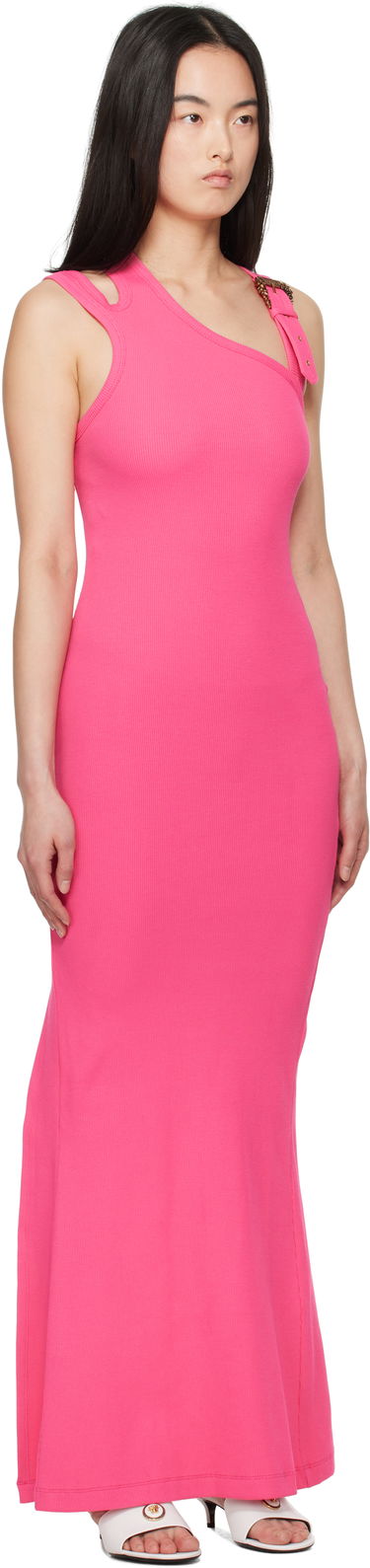Šaty Versace Versace Jeans Couture Baroque Buckle One Shoulder Maxi Dress Ružová | E78HAO973_EJ0004, 1