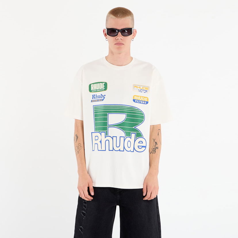 Tričko Rhude Rhude Roadway Racing T-Shirt Biela | RHPF25TT110120028