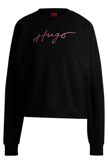 Sveter BOSS HUGO Women's Cotton-Terry Sweatshirt Čierna | 50534271, 0