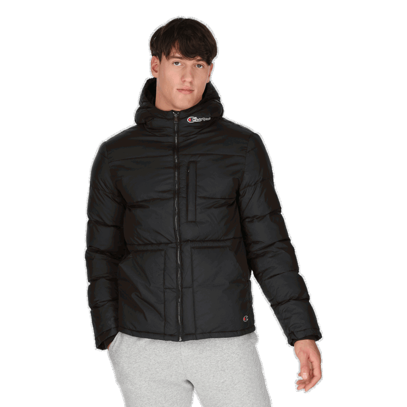 Prešívaná bunda Champion Hooded Puffer Jacket Čierna | 213625-KK001