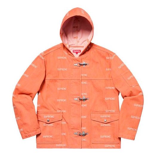 Bunda Supreme SS19 Logo Denim Turnout Jacket Oranžová | SUP-SS19-652, 0