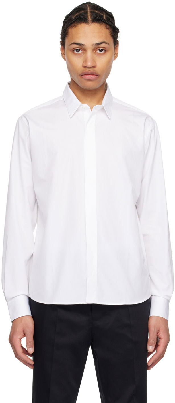 Košeľa AMI Paris Spread Collar Shirt Biela | USH150.CO0063