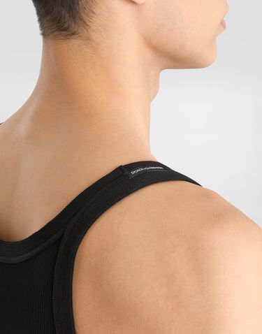 Tielko Dolce & Gabbana Cotton Ribbed Tank Top Čierna | G8PA8TFU7AVN0000_1, 3