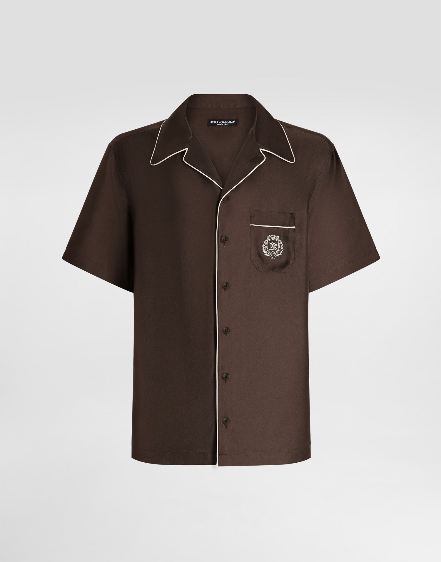 Košeľa Dolce & Gabbana Dolce & Gabbana Silk Twill Shirt Hnedá | G5KS3ZFU10SM1213, 0