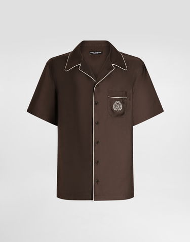 Košeľa Dolce & Gabbana Dolce & Gabbana Silk Twill Shirt Hnedá | G5KS3ZFU10SM1213, 0