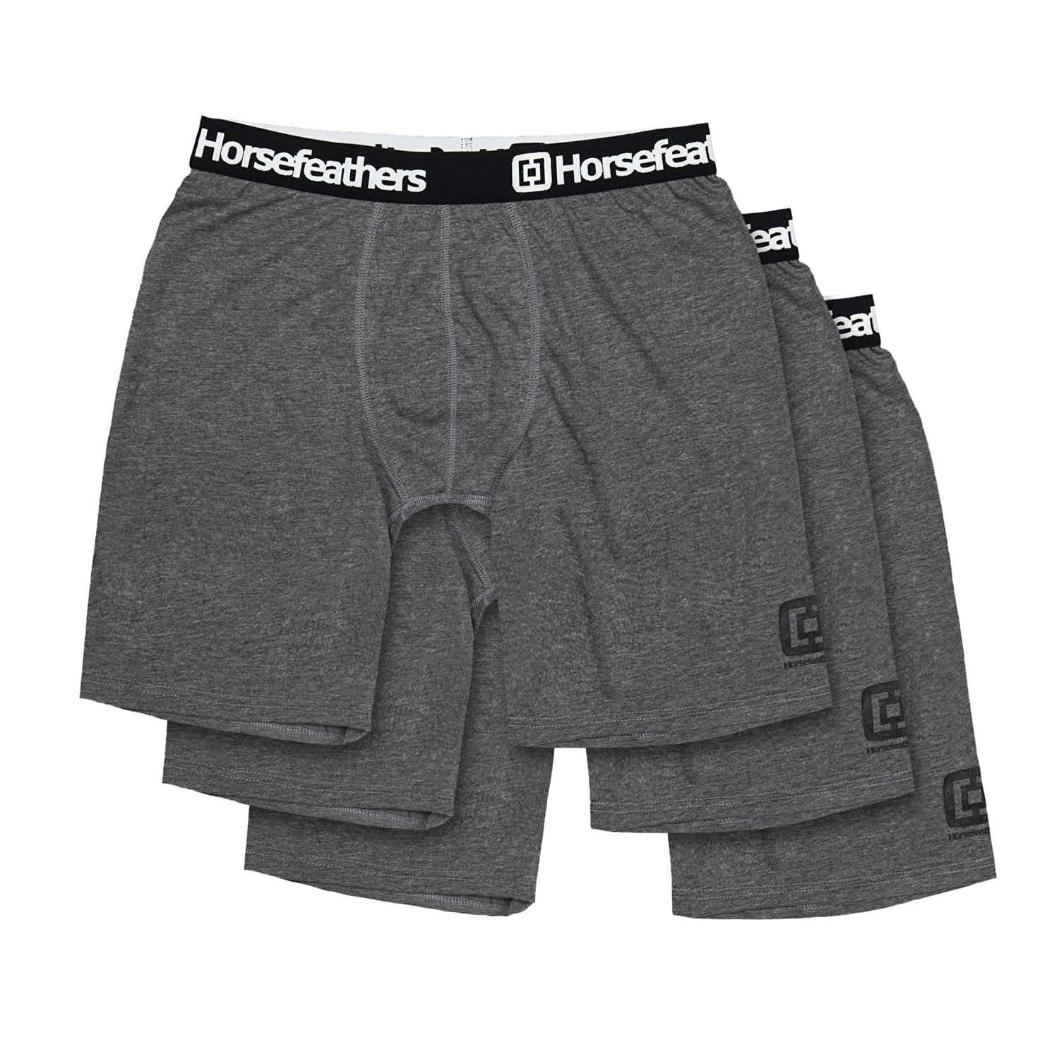 Šortky Horsefeathers Dynasty Long 3-Pack Boxer Shorts Heather Anthracite Šedá | AM195B, 0