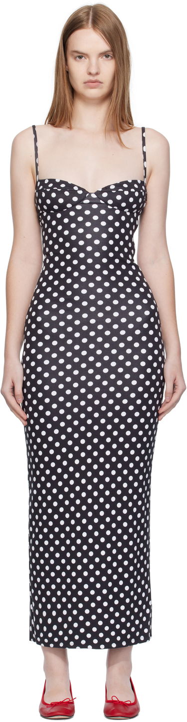 Šaty Miaou Miaou Florence Polka Dot Midi Dress Čierna | 5067HJBBWP, 0
