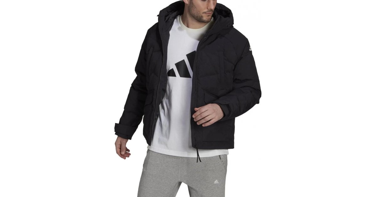 Prešívaná bunda adidas Originals Black Hooded Puffer Jacket Čierna | gt6538, 1