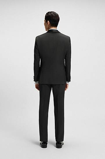 Bunda BOSS BOSS Tuxedo Jacket in Virgin Wool Serge Čierna | 50469185, 1