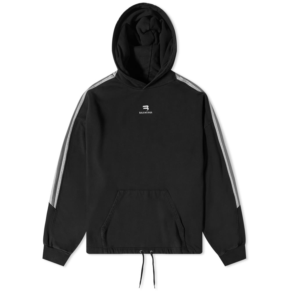 Mikina Balenciaga Sporty Side Stripe Oversized Hoody Čierna | 704023-TMVG2-3869, 0