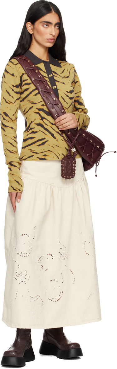 Tenisky a topánky GANNI Kat Crocodile-Embossed Platform Low Boots with Buckle Hnedá | S3235, 4