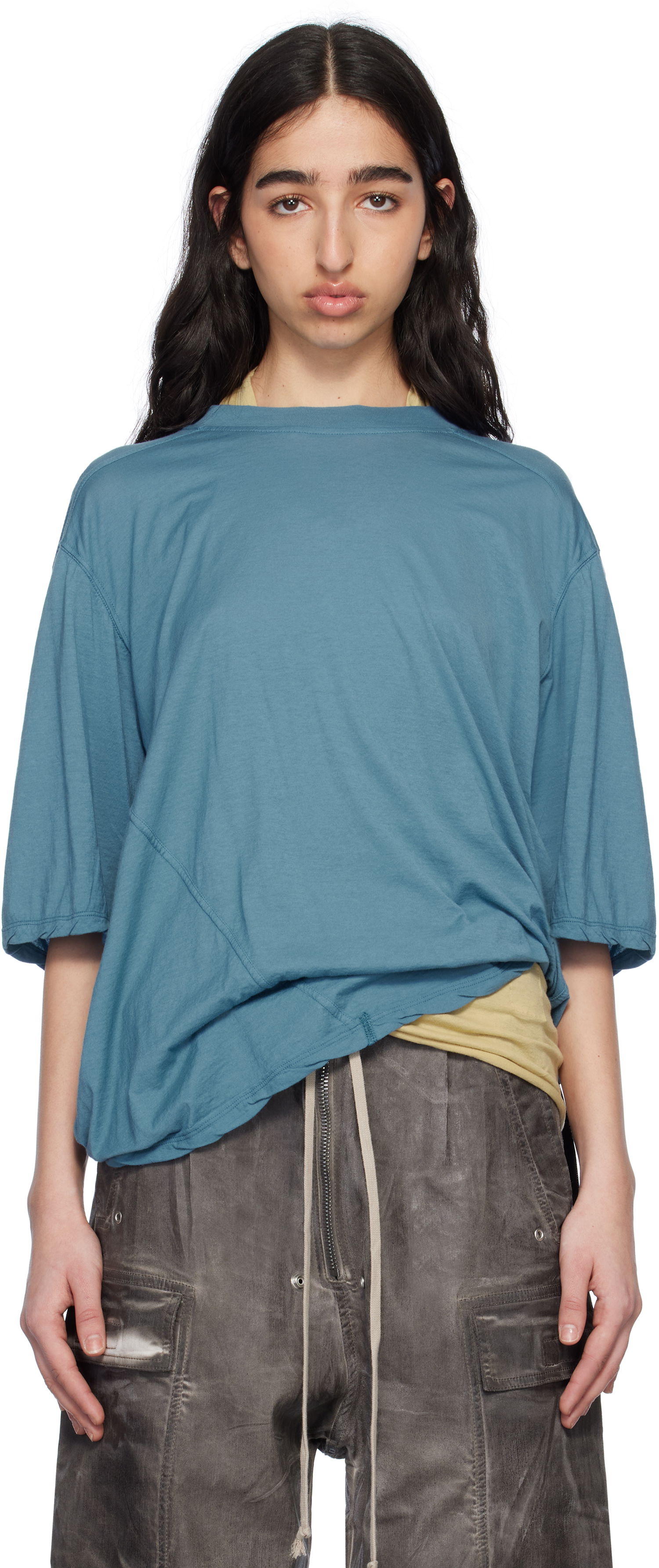 Tričko Rick Owens Rick Owens DRKSHDW Hollywood Walrus T-Shirt Modrá | DS01E3201 BH, 0