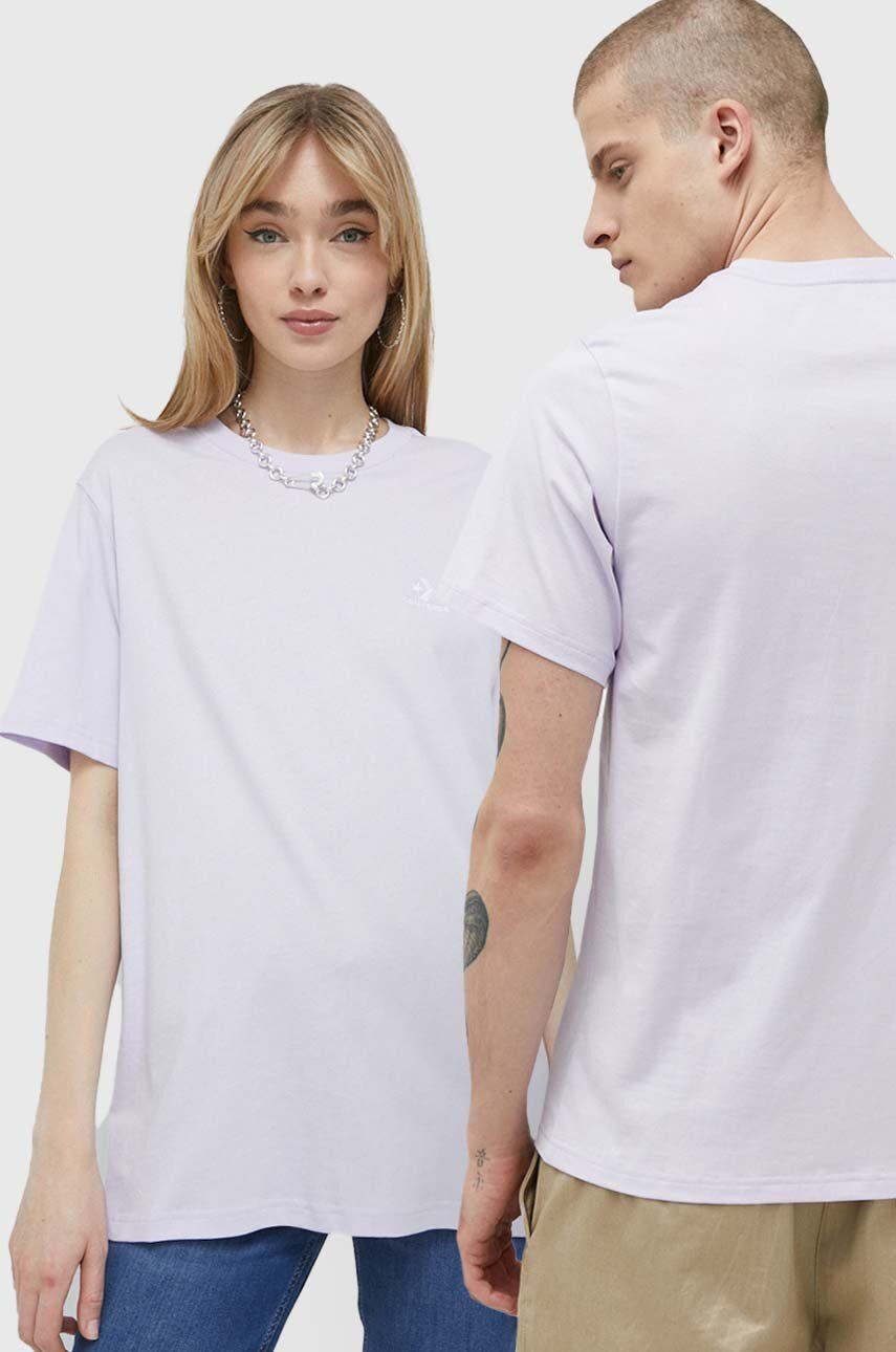 Tričko Converse Go-To Embroidered Star Chevron Tee Fialová | 10023876.A10, 0