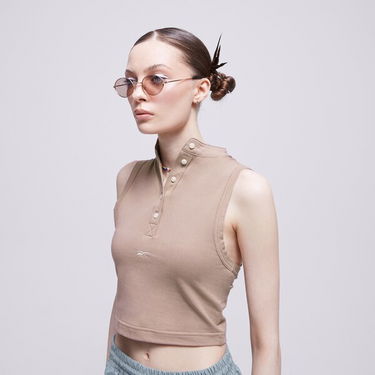 Crop Top Reebok Classics Cropped Fitted Jersey Tank Top Hnedá | HS0399, 3