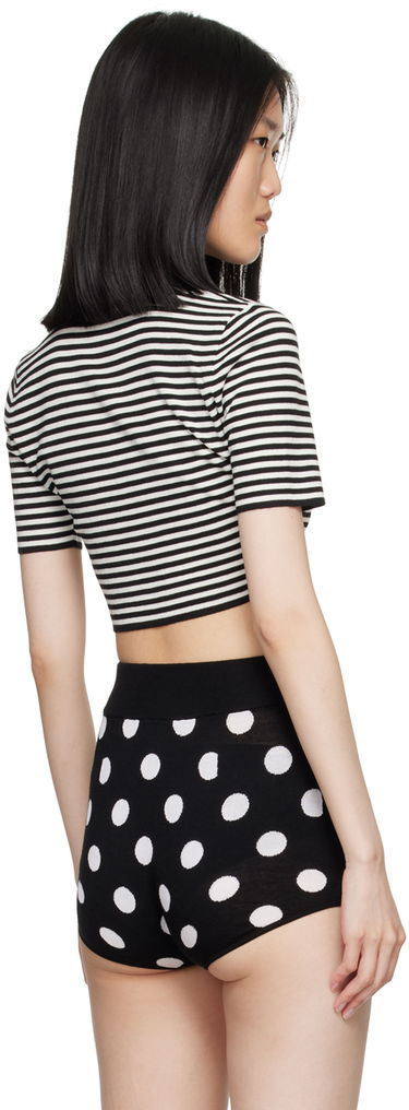 Crop Top Dolce & Gabbana Dolce&Gabbana Striped Cropped Polo Čierna | FXZ09T JCVY4, 2