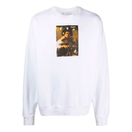 Sveter Off-White Off-White Caravaggio Print Loose Fit Sweatshirt Biela | OMBA054F21FLE0100184