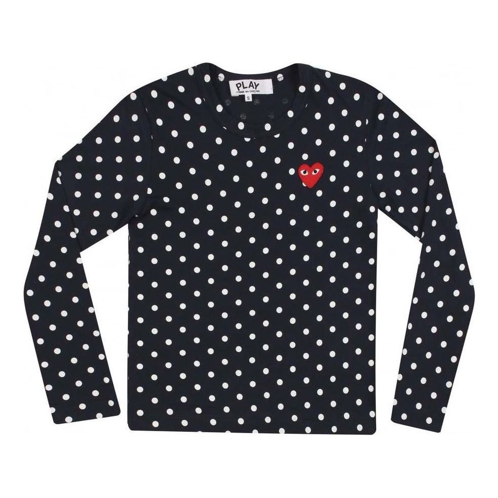 Tričko Comme des Garçons PLAY Polka Dot Long Sleeve T-Shirt Modrá | AZ-T165-051-2, 0