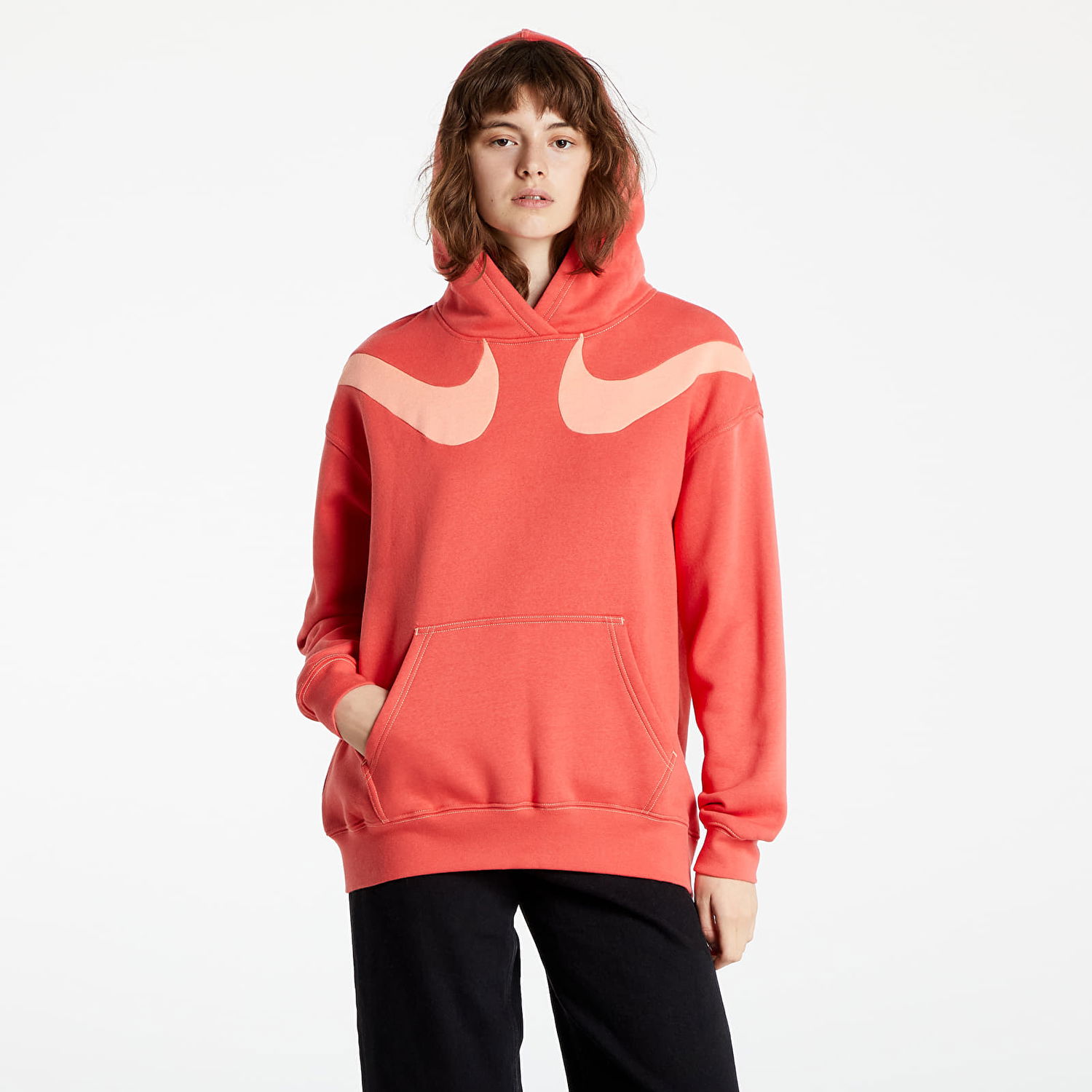 Mikina Nike NSW Swoosh Fleece Gx Hoodie Červená | DD5580-605, 0