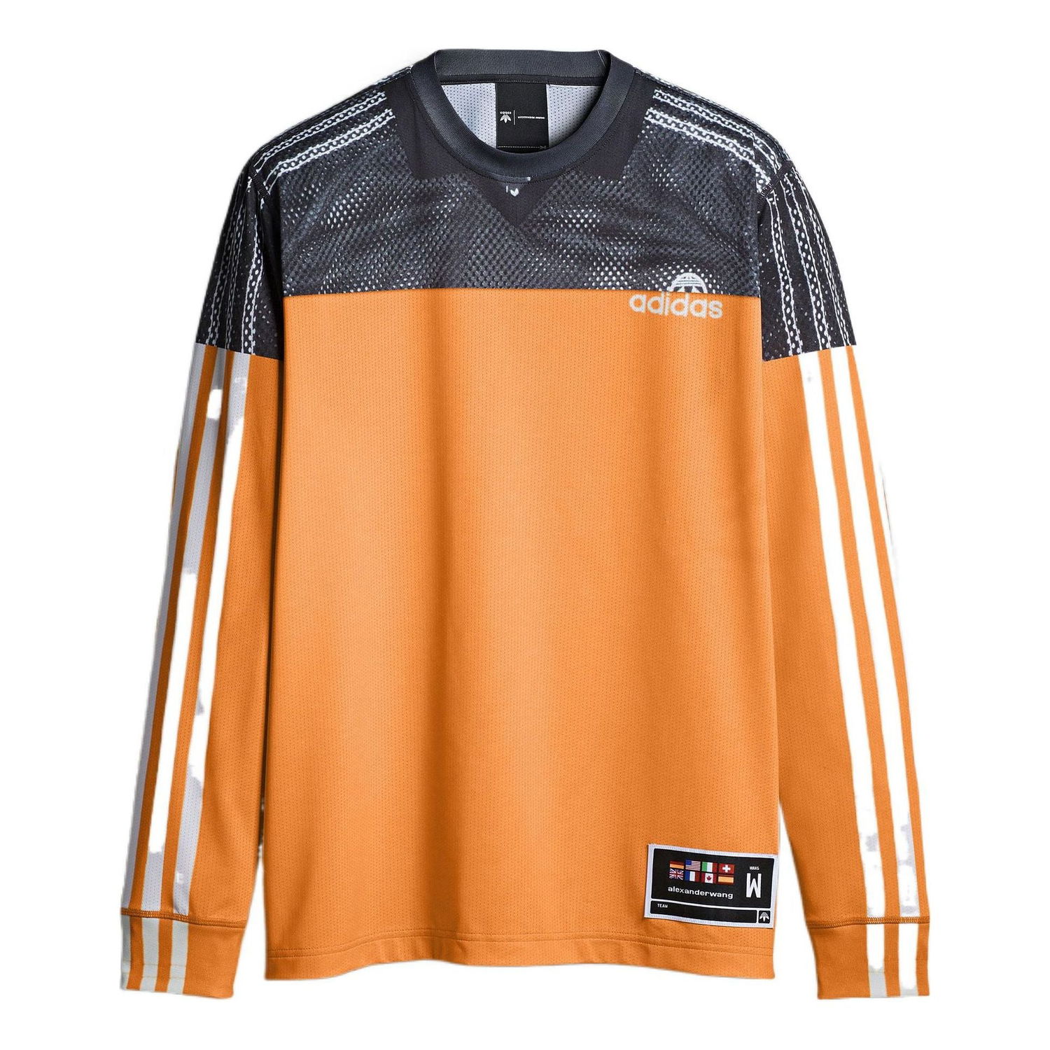 Tričko adidas Originals Alexander Wang Crossover Breathable Stripe Colorblock Long Sleeve T-Shirt Oranžová | DT9485, 0