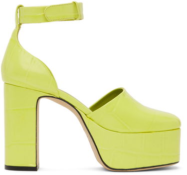 Tenisky a topánky BY FAR Croc-Effect Platform Heels Zelené | 23SSBARBHAPLMCEL, 0