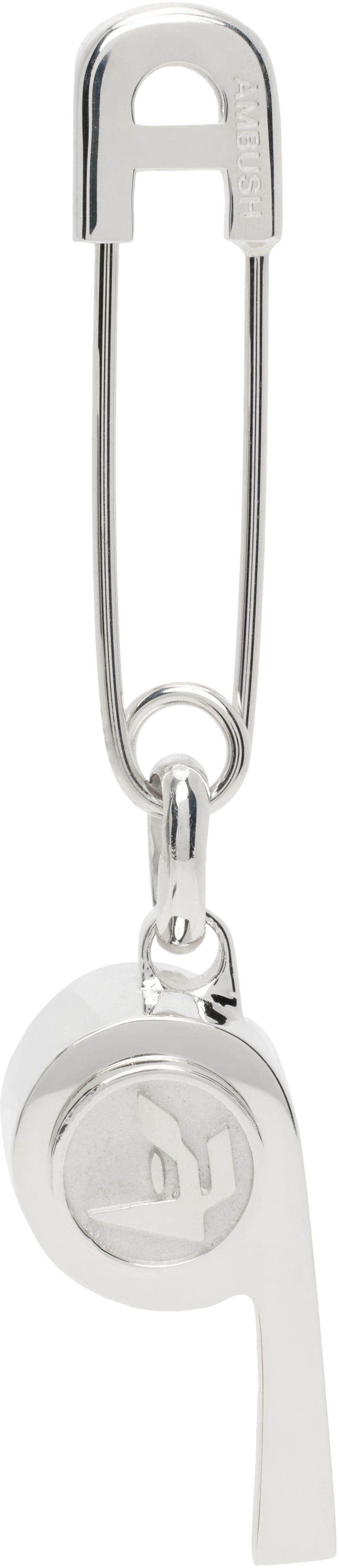 Kľúčenka Ambush AMBUSH Whistle Charm Single Earring Metalická | BMOD001F24SIL0017200