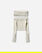 Off-Shoulder Faux Fur Trimmed Sweater