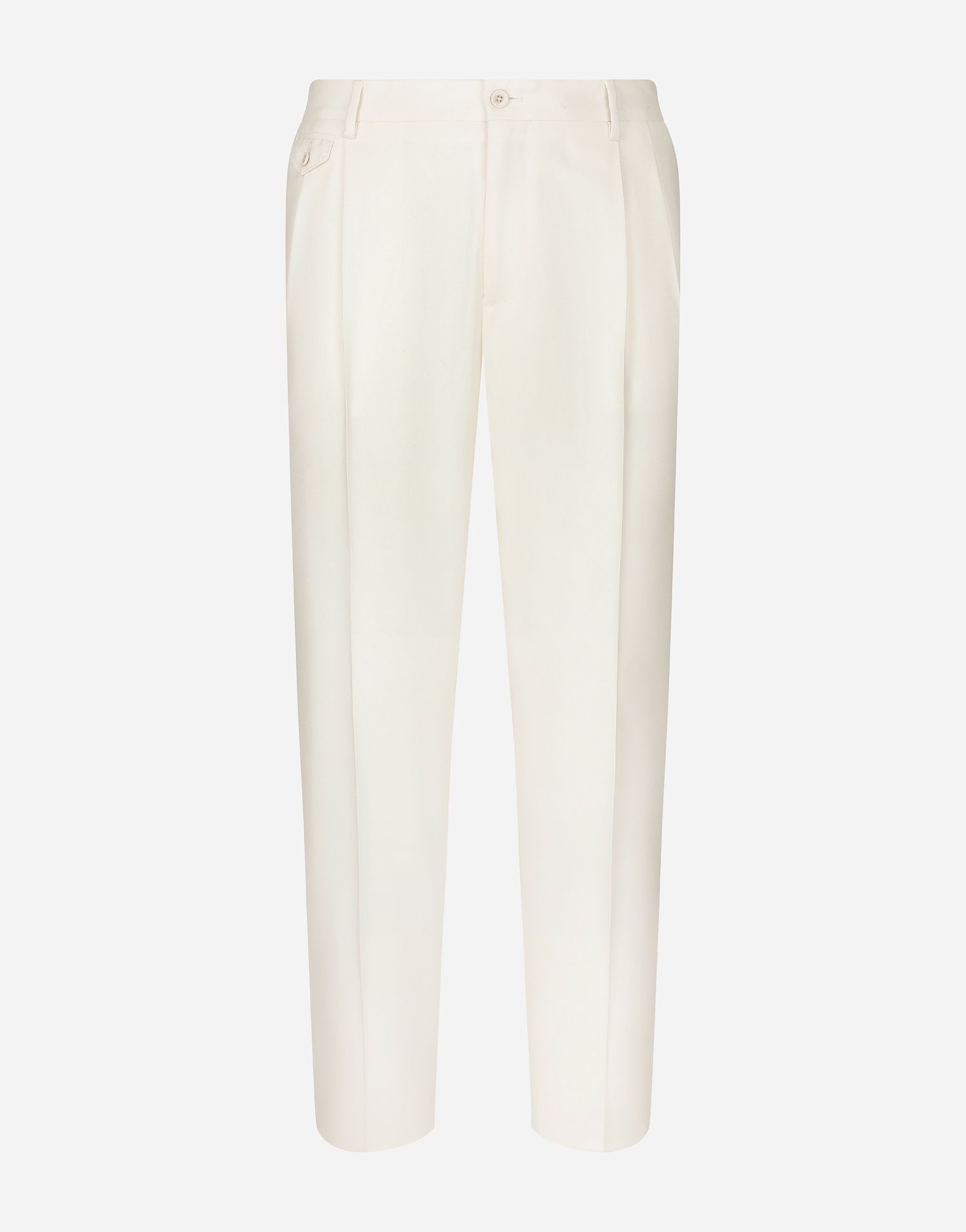 Nohavice Dolce & Gabbana Dolce & Gabbana Tailored Flannel Pants Biela | GY6UETGI251W3796, 0