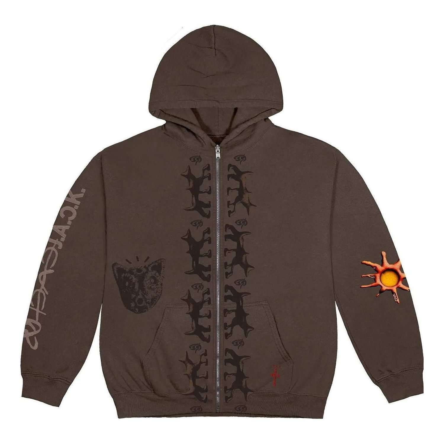 Mikina Cactus Jack by Travis Scott Travis Scott Reverse Dog Zip-Up Hoodie Hnedá | CJFN-SS81, 0